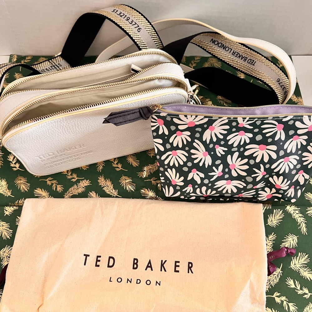leather cross-body bag & unbranded make up bag - Picture 1 of 16